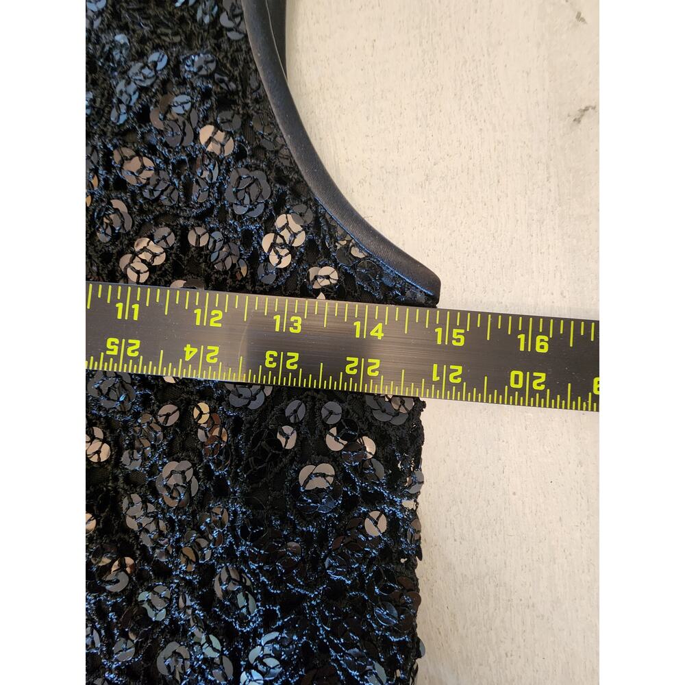 Maggy London Women's Black Sequin Sleeveless Dress SZ 4 Cocktail - Picture 6 of 7